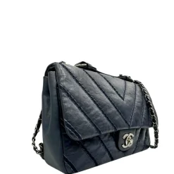 Stitched Chevron Calfskin Chain Flap Chanel