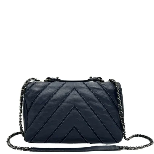 Stitched Chevron Calfskin Chain Flap Chanel