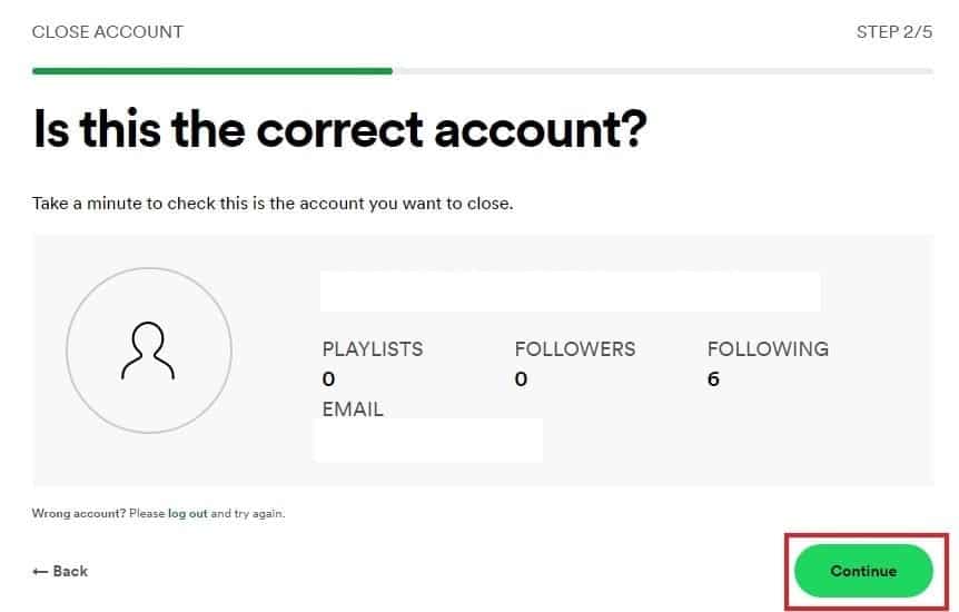 Delete spotify free account 