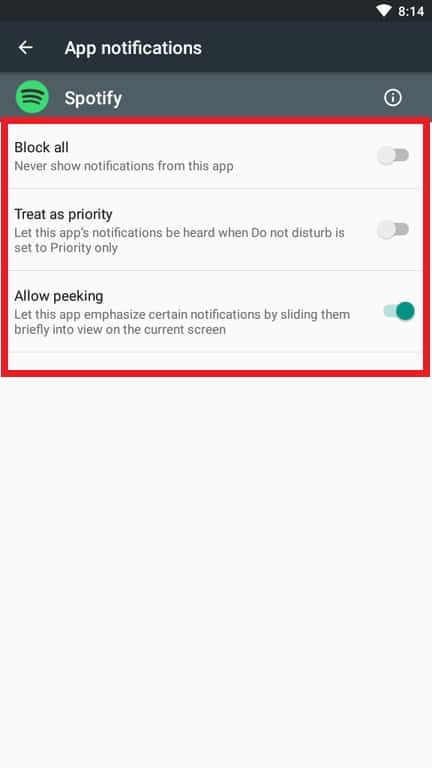 Notification settings Spotify-1
